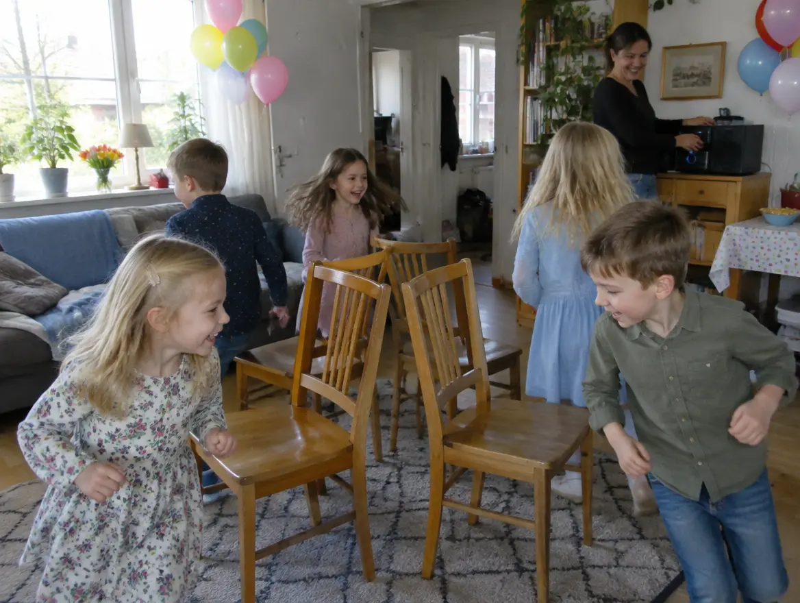 Barn leker hela havet stormar på ett kalas